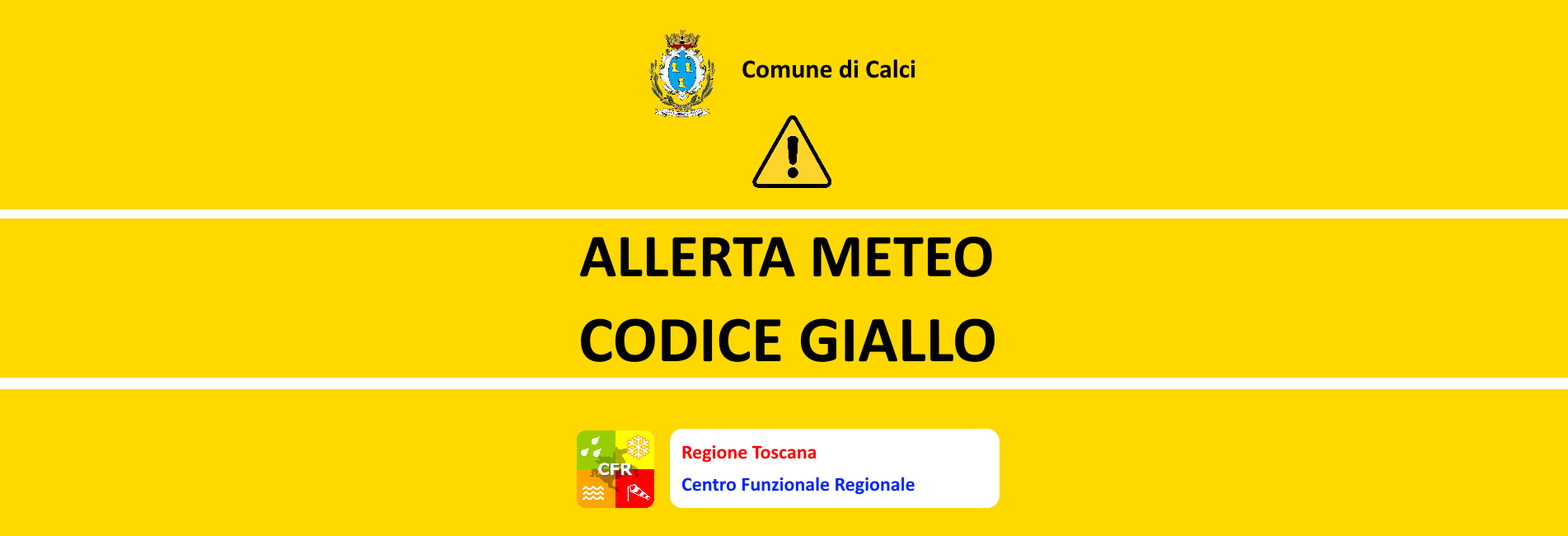 allerta meteo codice giallo - logo cfr regione toscana