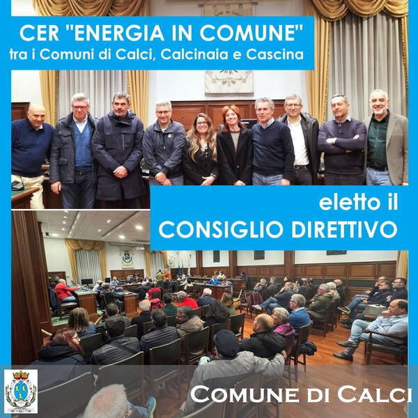 gli eletti del consiglio direttivo della Cer insieme agli amministratori di Calci, Calcinaia e Cascina, in sala consiliare a Cascina