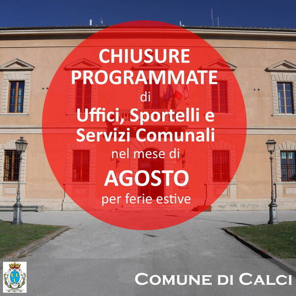 foto palazzo comunale con testo in rosso "avviso chiusura uffici comunali"