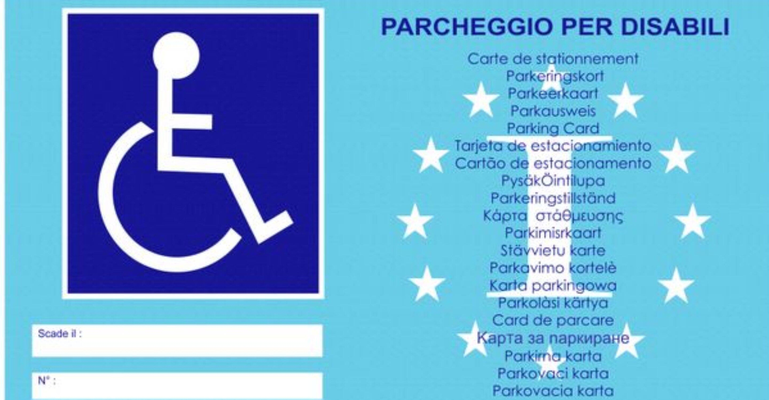 modello CUDE - Contrassegno Unico Disabili Europeo