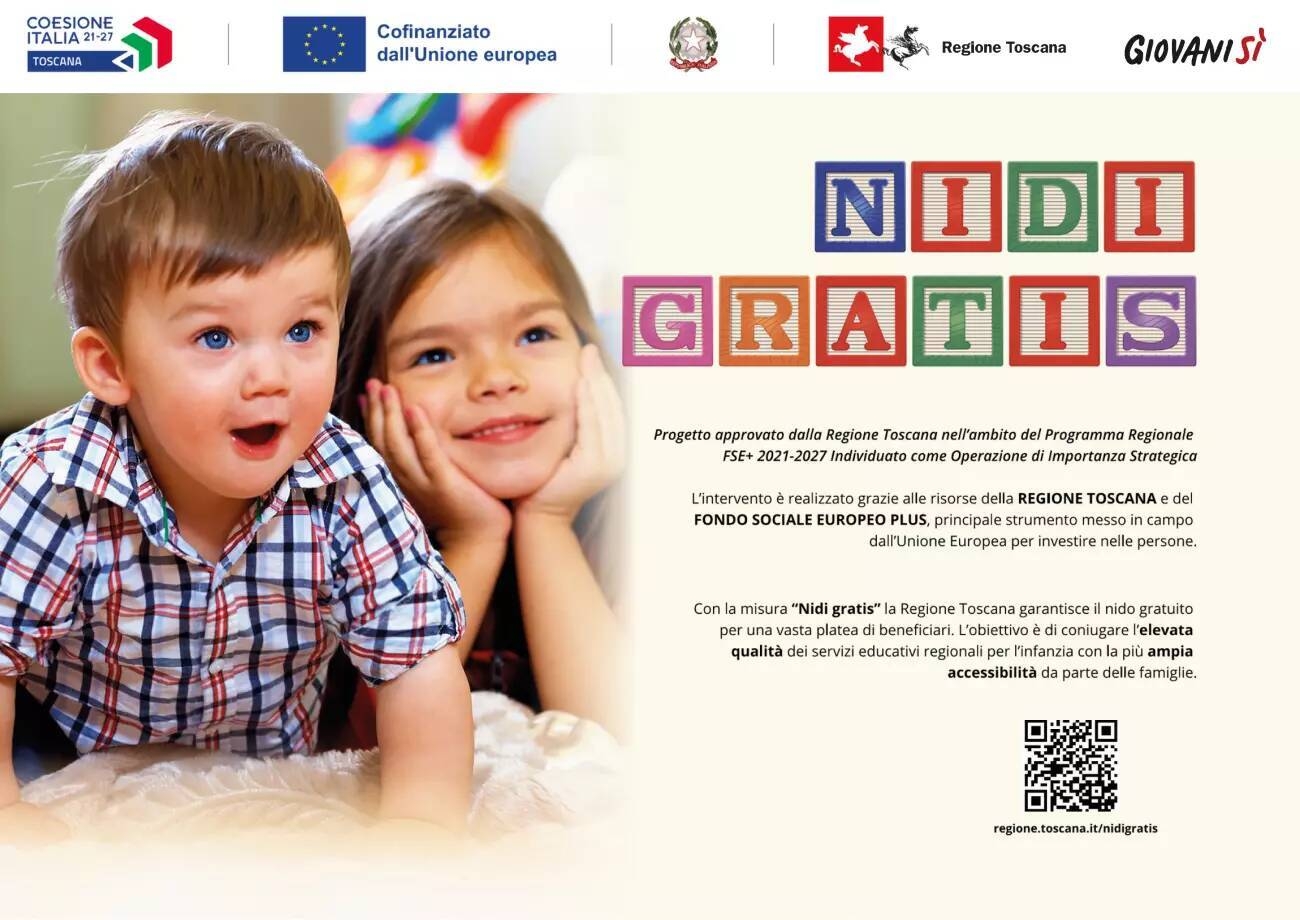 Volantino nidi gratis della Regione Toscana