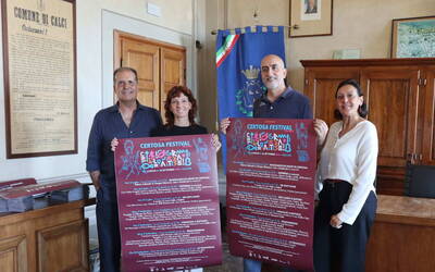 Ricotta, Labruzzo e Ciulla mostrano i manifesti del festival