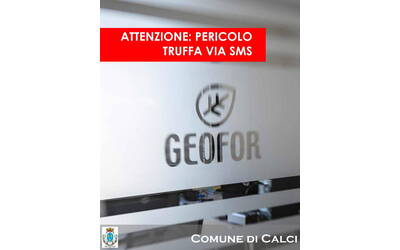 logo geofor e scritta "attenzione: pericolo truffa via sms"